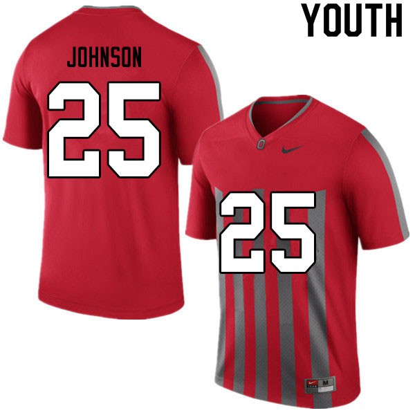 Ohio State Buckeyes #25 Xavier Johnson Youth College Jersey Retro